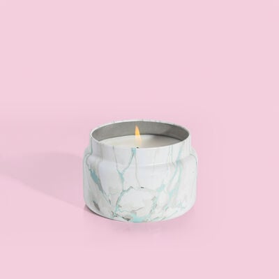 Coconut Santal Modern Marble Printed Travel Tin Candle Lit